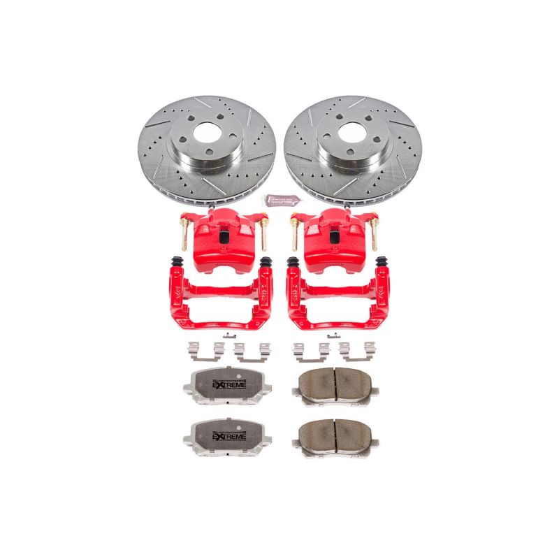 Power Stop 03-08 Pontiac Vibe Front Z26 Street Warrior Brake Kit w/Calipers Brake Kits - Performance D&S PowerStop
