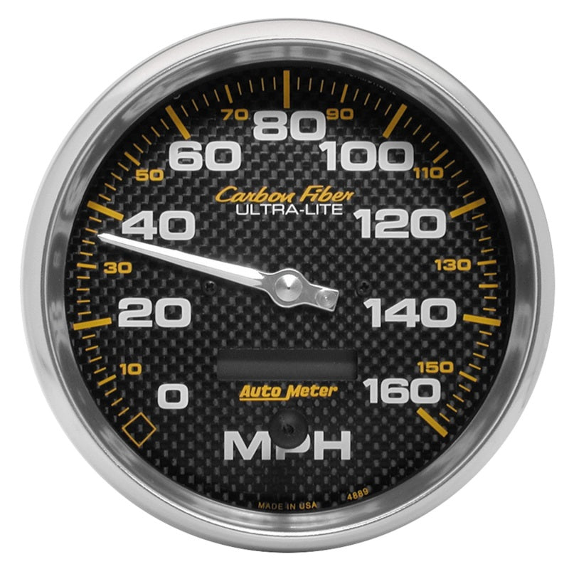 Autometer Carbon Fiber Series 5-inch 160 MPH Elec. Programmable Speedometer Gauges AutoMeter