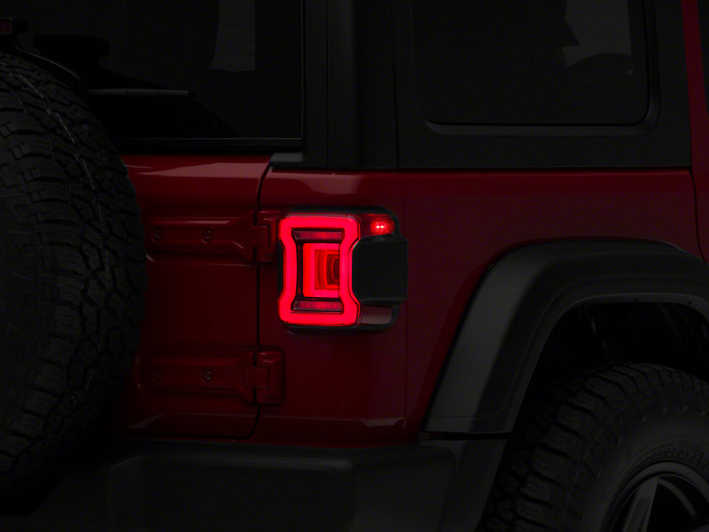 Raxiom 18-23 Jeep Wrangler JL Horizon LED Tail Lights- BlkHousing- Red Lens Tail Lights Raxiom