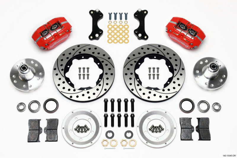 Wilwood Dynapro Dust-Boot Front Kit 11.00in Drilled-Red WWE ProSpindle Big Brake Kits Wilwood