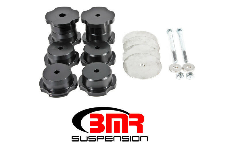 BMR 16-17 6th Gen Camaro Rear Cradle Bushing Kit (Delrin) - Black Differential Bushings BMR Suspension