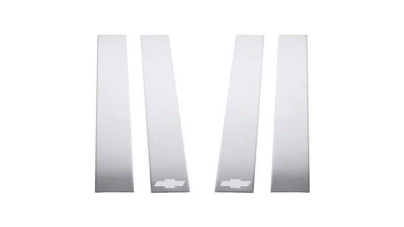 Putco 2020 Chevy Silv HD - Chevy Bow Tie Etching - Crew Cab / Double Cab (6pcs) SS Pillar Posts Exterior Trim Putco