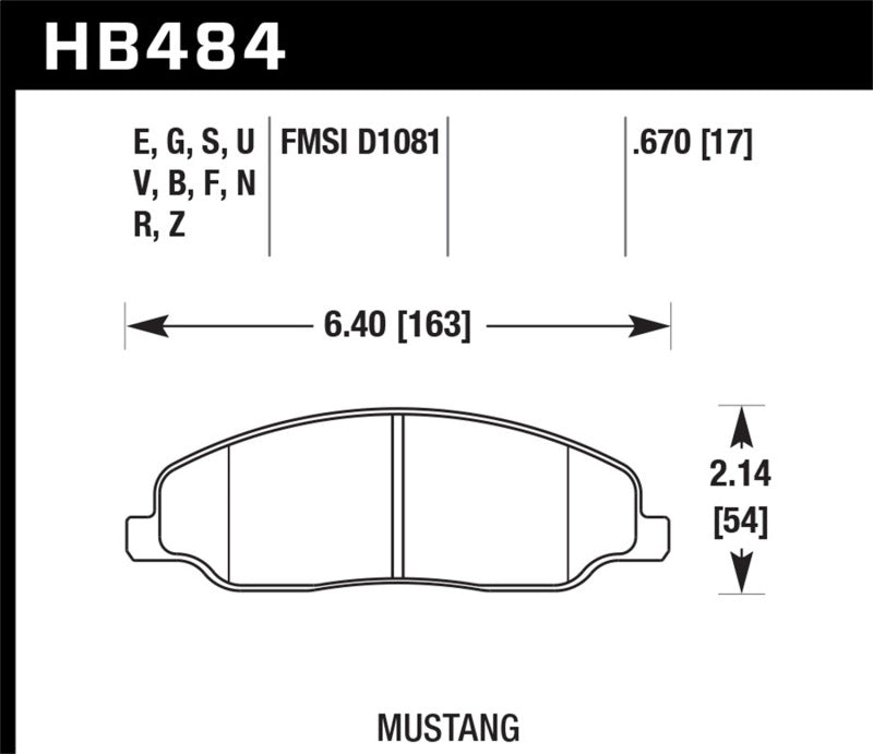 Hawk 05-10 Ford Mustang GT & V6 / 07-08 Shelby GT Performance Ceramic Street Front Brake Pads Brake Pads - Performance Hawk Performance