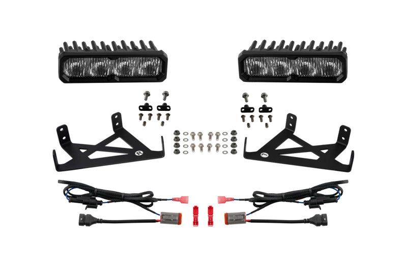 Diode Dynamics 2020-2022 Ford F-250 Super Duty F250 Fog SS6 Sport LED Kit White 6000K Light Bars & Cubes Diode Dynamics