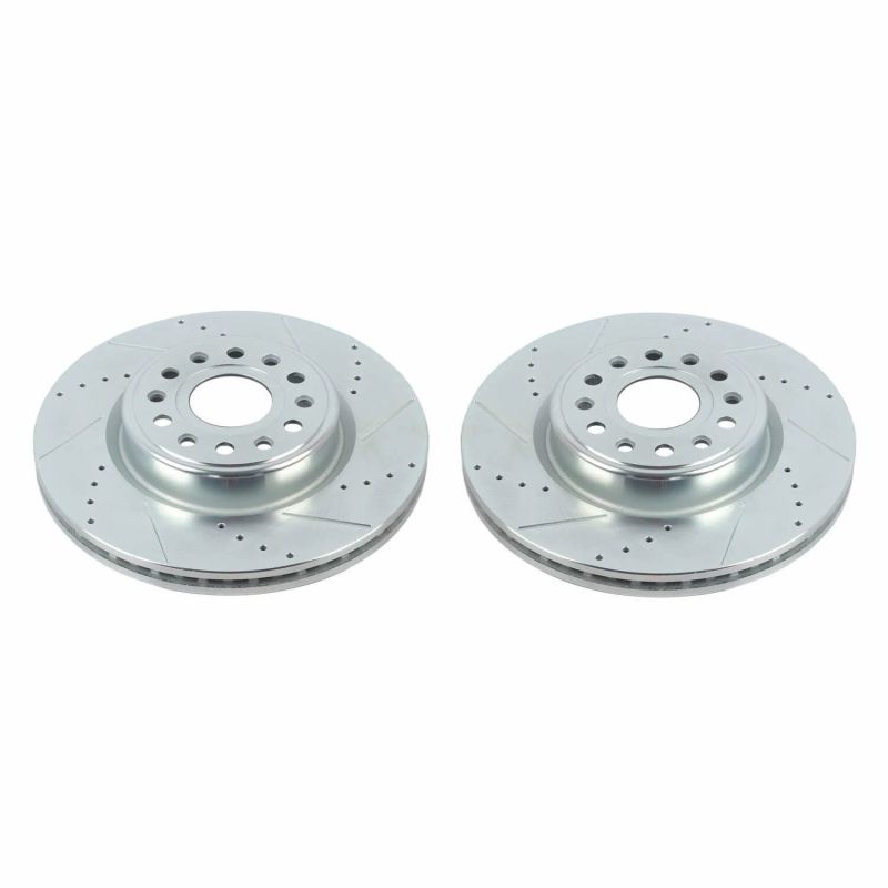 Power Stop 20-22 Ram 1500 Front Drilled & Slotted Rotor - Pair Brake Rotors - Slot & Drilled PowerStop