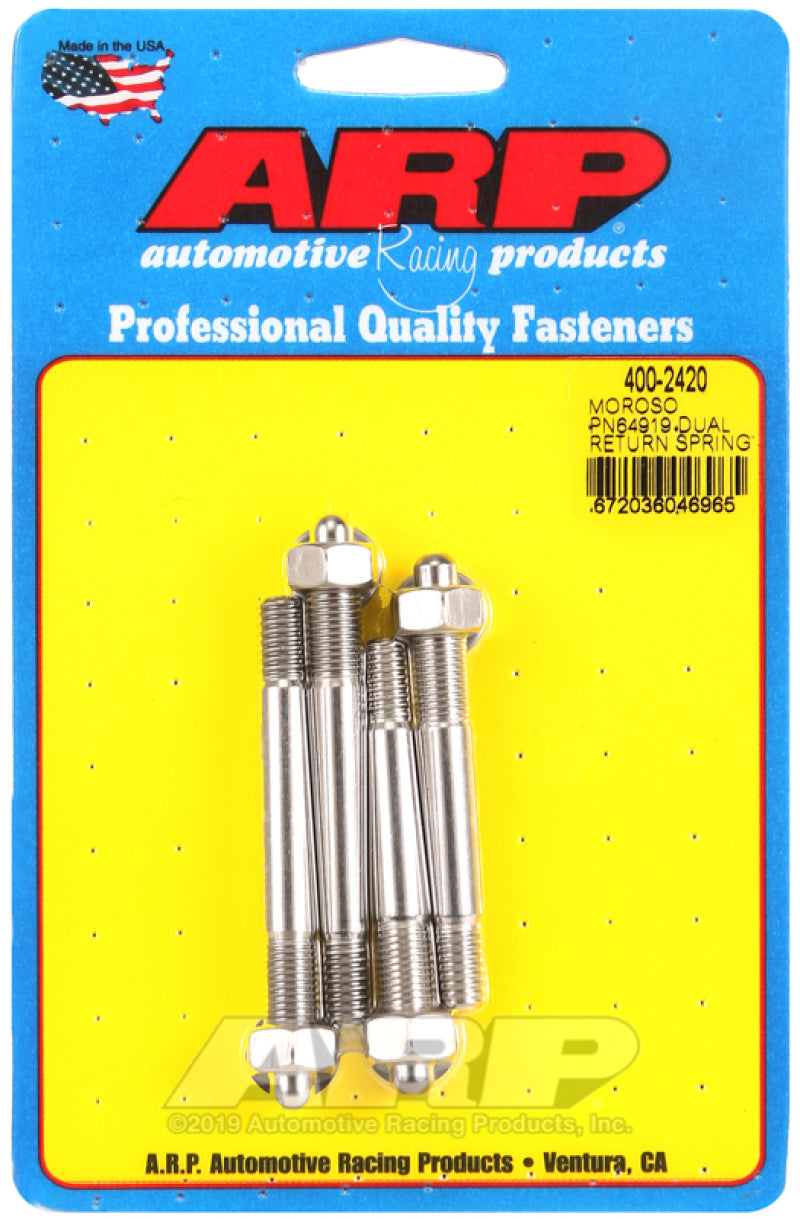 ARP Moroso 64919 Dual Return Spring w/ 1in Spacer Plate SS Carb Stud Kit Hardware - Singles ARP