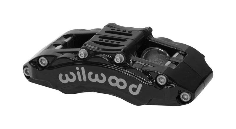 Wilwood Caliper - AT6 Lug Mount Black 1.75in/1.38in/1.38in Piston .75in Rotor - Left Side Brake Calipers - Perf Wilwood