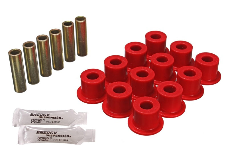 Energy Suspension 72-81 Scout II Red Front & Rear Leaf Spring Bushing Set Bushing Kits Energy Suspension
