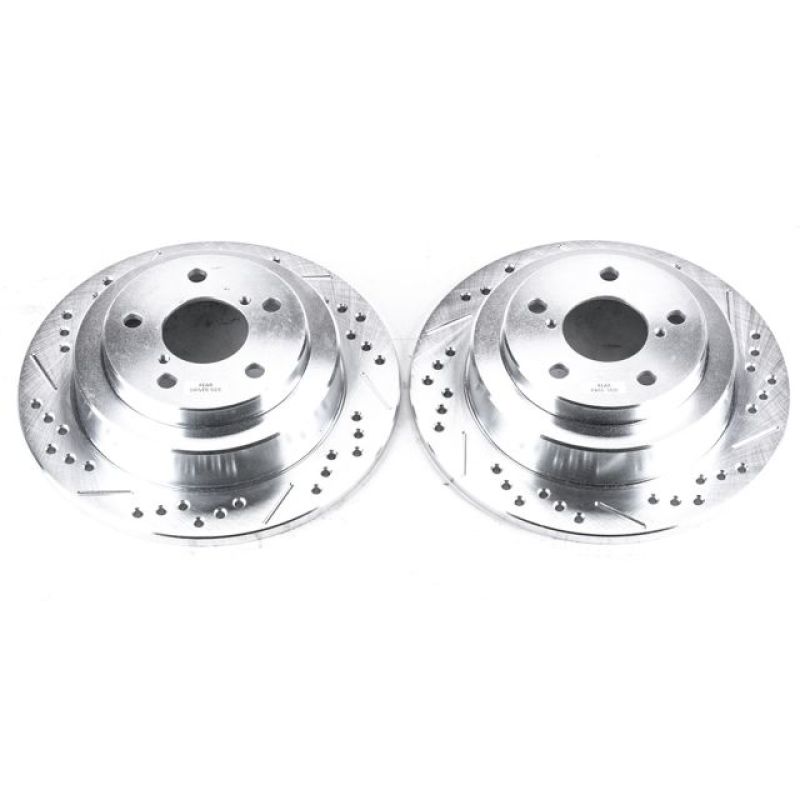 Power Stop 05-06 Saab 9-2X Rear Evolution Drilled & Slotted Rotors - Pair Brake Rotors - Slot & Drilled PowerStop