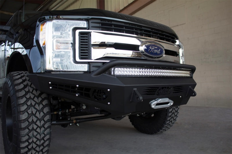 Addictive Desert Designs 17-18 Ford F-250 HoneyBadger Front Bumper w/ Winch Mount Bumpers - Steel Addictive Desert Designs