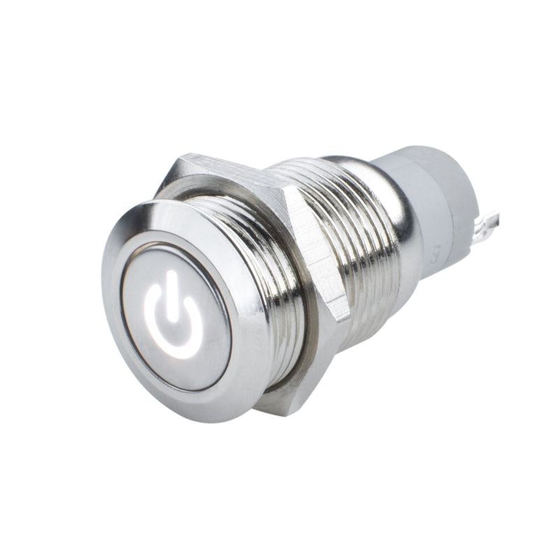 Oracle Pre-Wired Power Symbol Momentary Flush Mount LED Switch - White Light Accessories and Wiring ORACLE Lighting