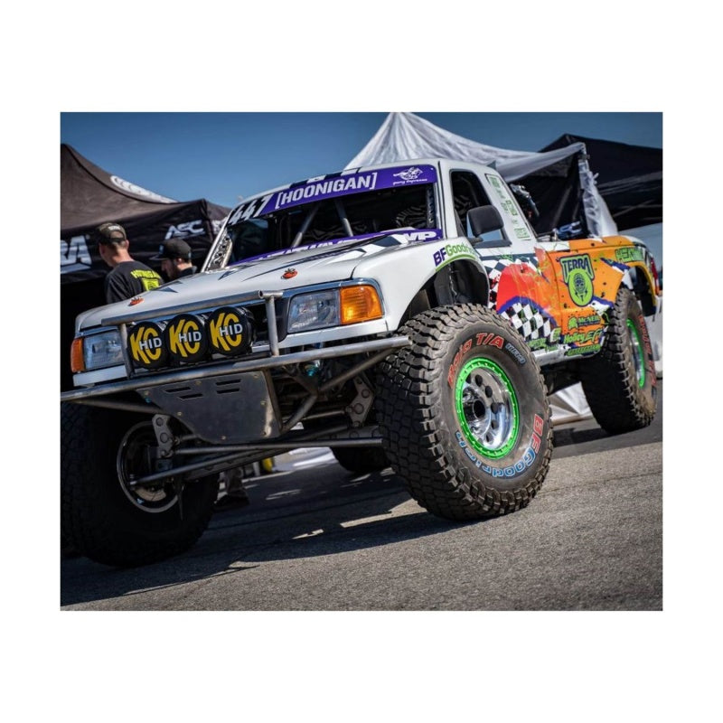 KC HiLiTES 8in. Round Soft Cover HID (Pair) - Black w/Yellow Brushed KC Logo Light Covers and Guards KC HiLiTES