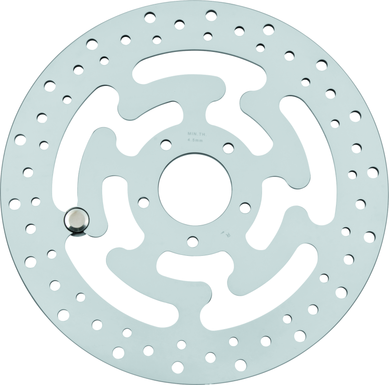 Bikers Choice 08-16 Touring OEM Style 11.8in Polished Front Brake Rotor Left Replaces H-D 41809-08 Brake Rotors - Drilled Bikers Choice