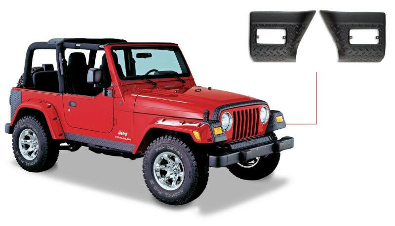 Bushwacker 97-06 Jeep Wrangler Trail Armor Front Corners - Black Body Armor & Rock Rails Bushwacker