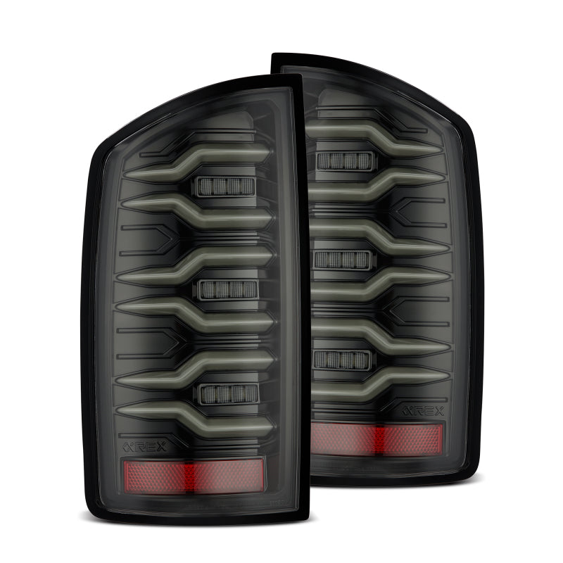 AlphaRex 07-08 Dodge Ram1500/07-09 Dodge Ram 2500+3500 Luxx-Series LED Tail Lights(Pair) Alpha Black Tail Lights AlphaRex