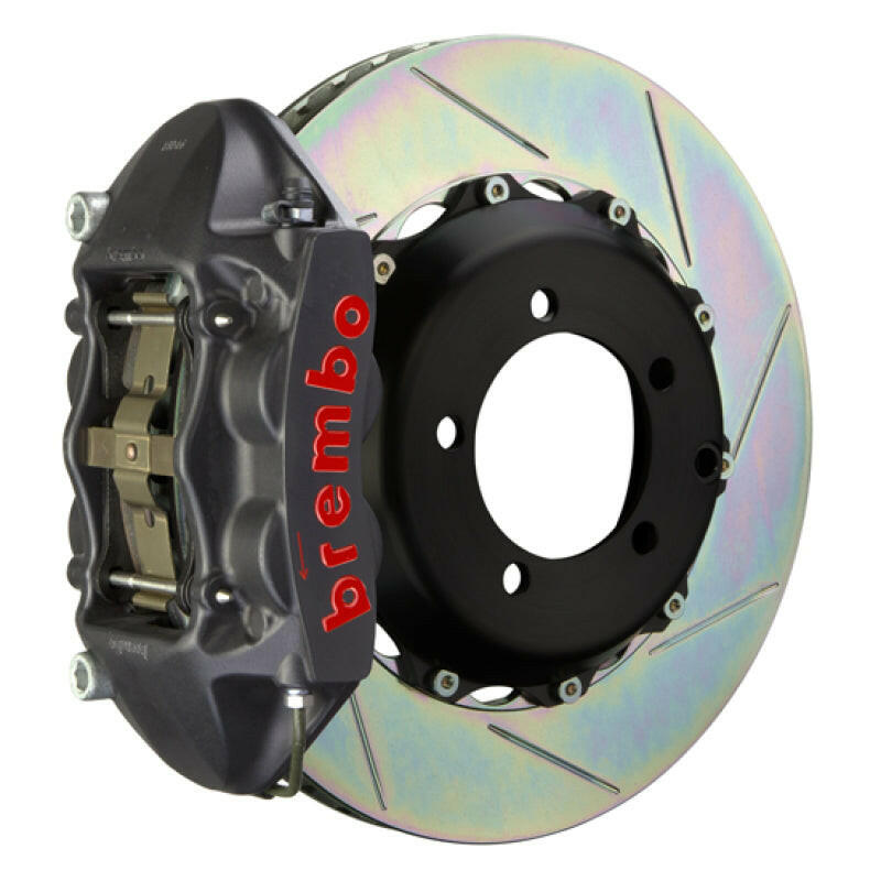 Brembo 06-09 Honda S2000 Rear GTS BBK 4 Piston Cast 328x28 2pc Rotor Slotted Type-1-Black HA Brake Kits - Performance Slot Brembo