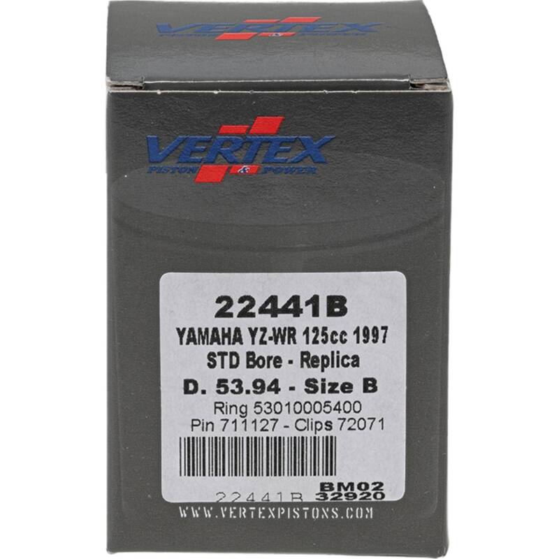 Vertex Piston 1997 Yamaha YZ 125 125cc Cast Replica Piston Kit Piston Sets - Powersports Vertex Pistons