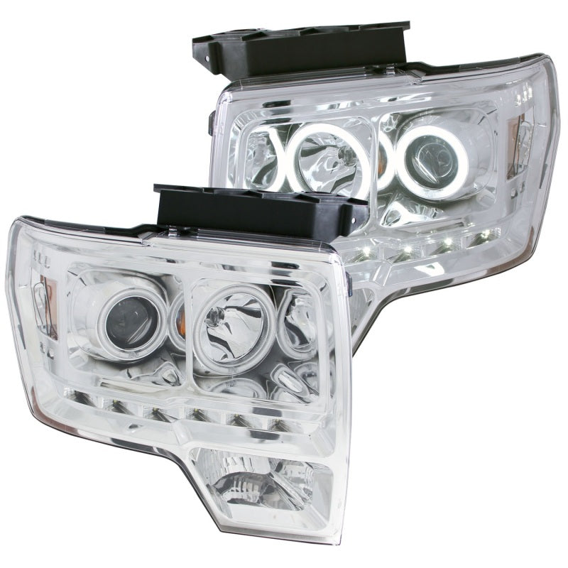 ANZO 2009-2014 Ford F-150 Projector Headlights w/ Halo Chrome (CCFL) G2 Headlights ANZO