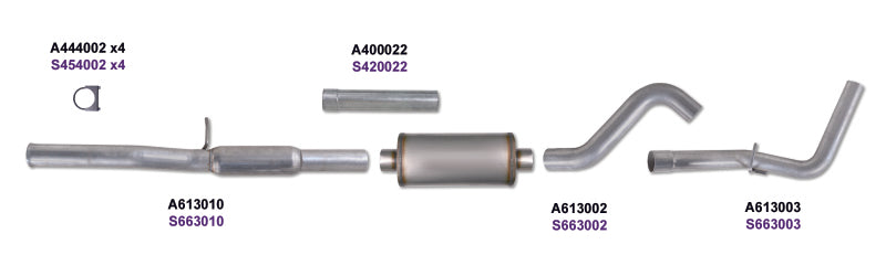 Diamond Eye KIT 3in Catback DUAL GAS SS CHEVY/GM 4.8L 5.3L 1500 Catback Diamond Eye Performance