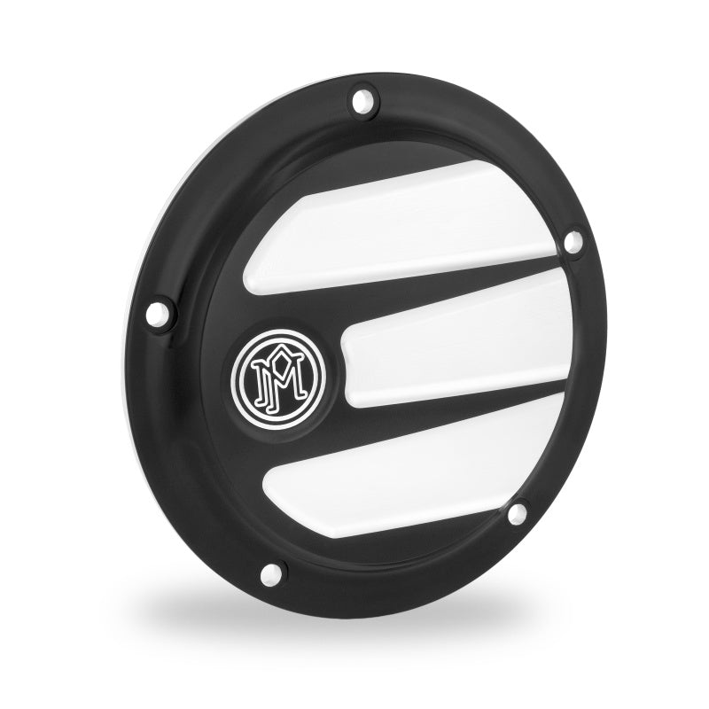 Performance Machine Scallop Derby Cover - Contrast Cut Platinum Engine Covers Performance Machine