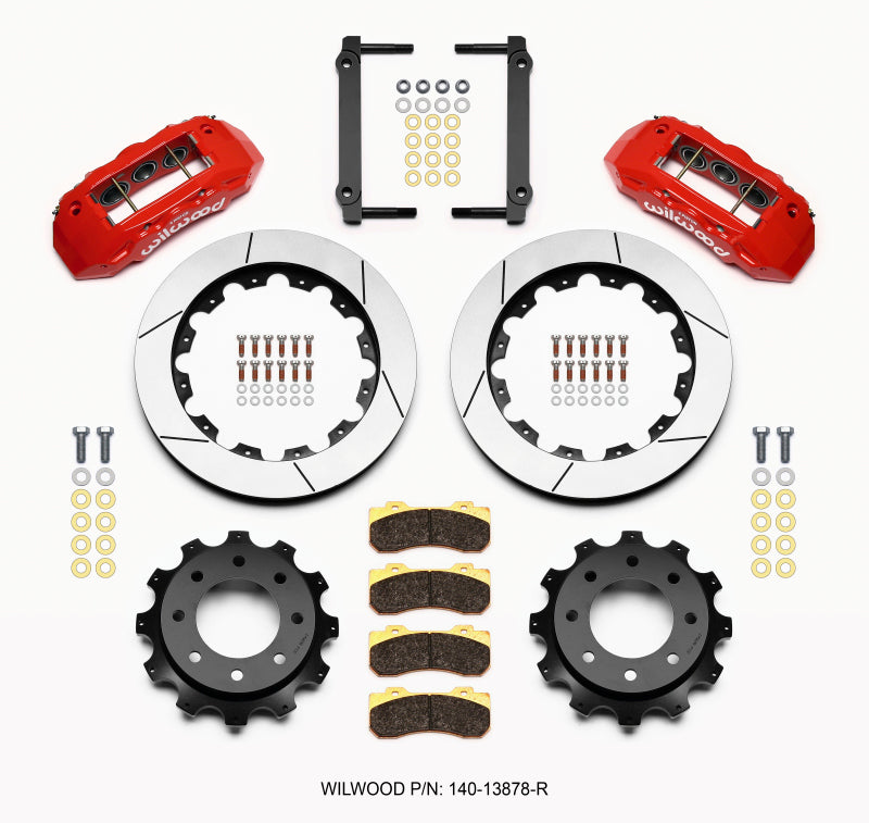 Wilwood TX6R Rear Kit 16.00in Red 1999-2010 GM H2 / 2500 4.63 Cntr Big Brake Kits Wilwood