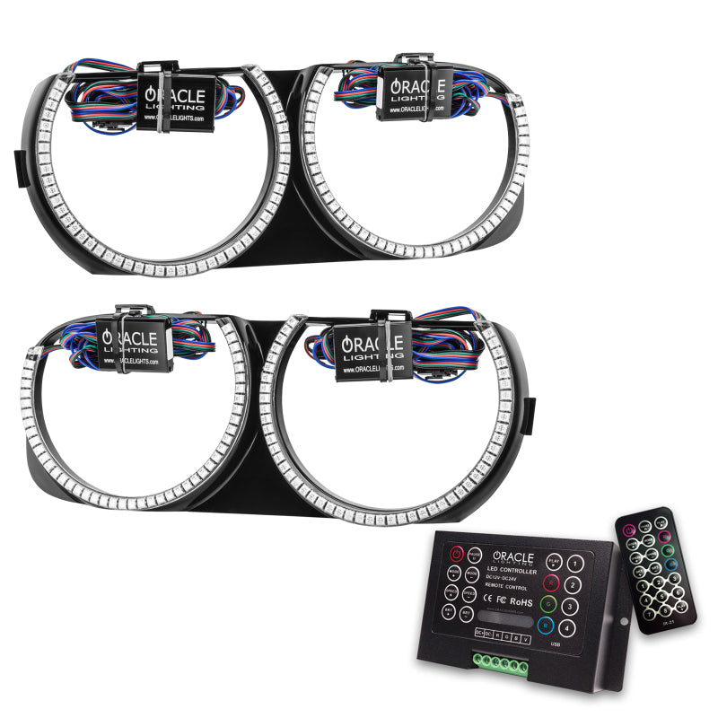 Oracle 15-21 Dodge Challenger Pre-Installed Halo Headlight Bezel - ColorSHIFT 2 Light Mounts ORACLE Lighting