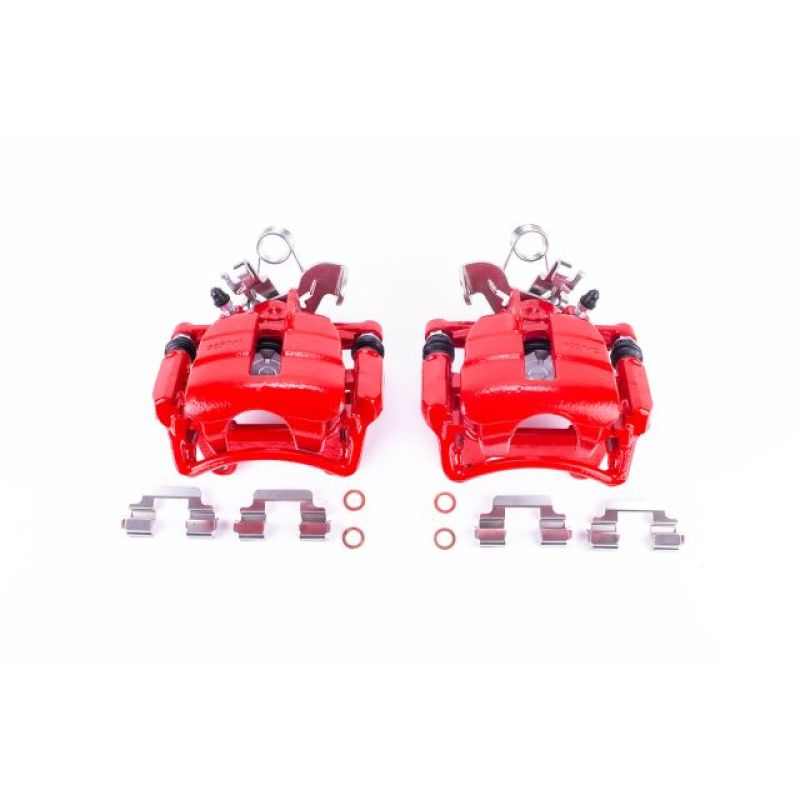 Power Stop 04-09 Audi S4 Rear Red Calipers w/Brackets - Pair Brake Calipers - Perf PowerStop