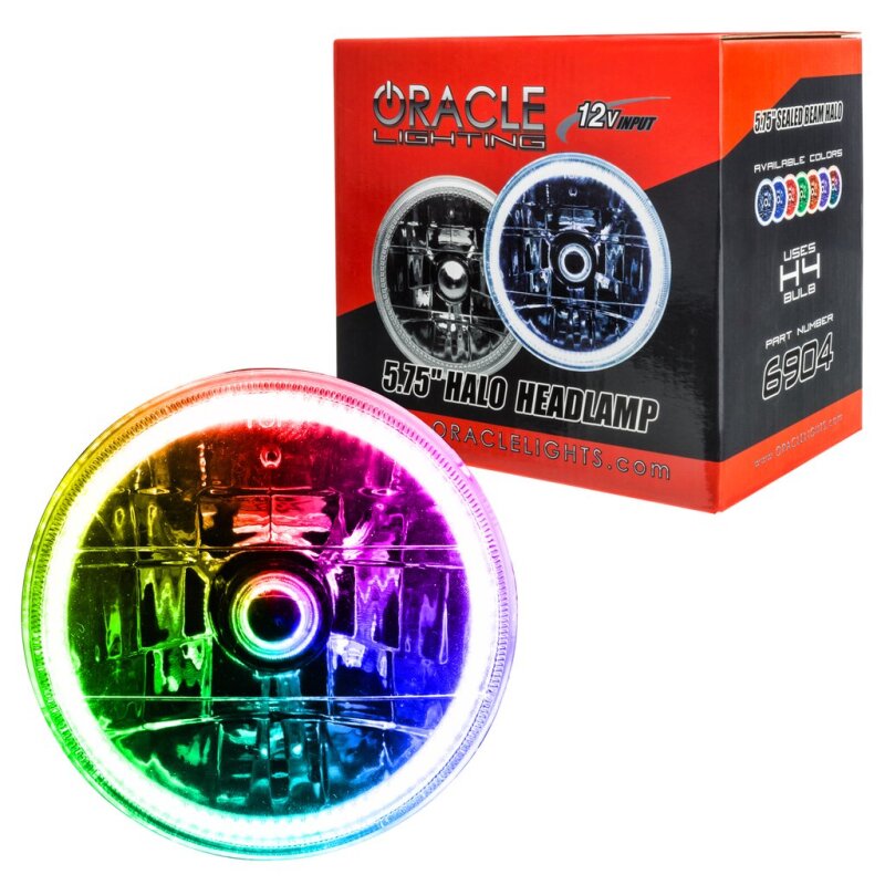 Oracle Pre-Installed Lights 5.75 IN. Sealed Beam - ColorSHIFT Halo Headlights ORACLE Lighting