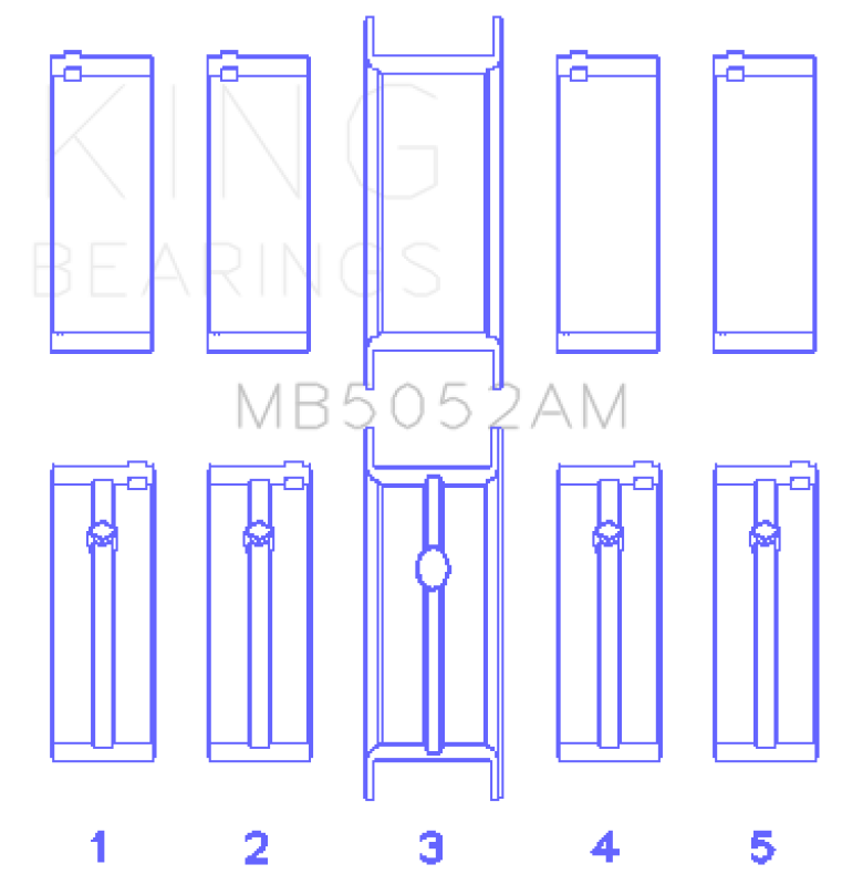 King Engine Bearings Chrysler/Mitsubishi 122ci 2.0L (Size 0.5) Main Bearing Set Bearings King Engine Bearings