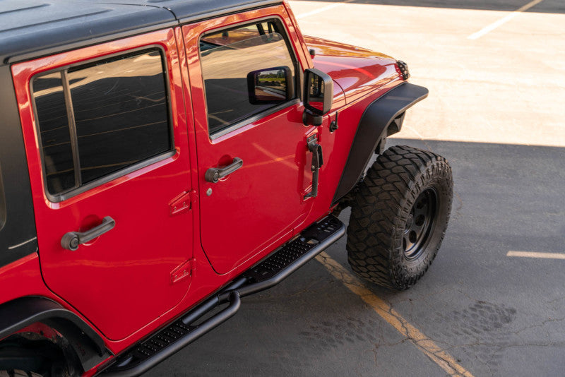 DV8 Offroad 07-18 Jeep Wrangler JK (4 Door Only) OE Plus Side Steps Side Steps DV8 Offroad