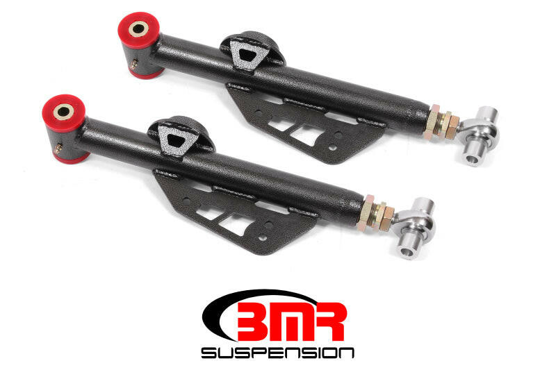 BMR 99-04 Ford Mustang Adj. Lower Control Arms Poly/Rod End Combo - Black Hammertone Control Arms BMR Suspension