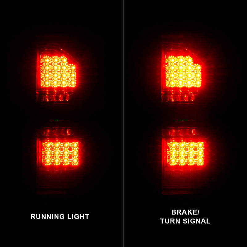 ANZO 2014-2018 GMC Sierra LED Tail Lights Black Housing Smoke Lens Tail Lights ANZO