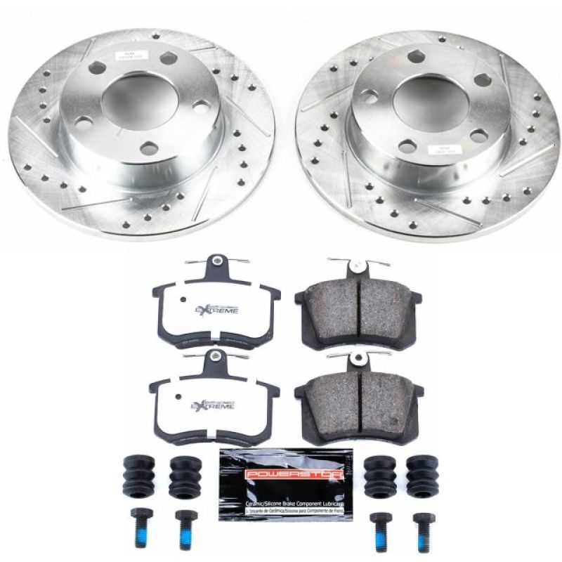 Power Stop 96-01 Audi A4 Quattro Rear Z26 Street Warrior Brake Kit Brake Kits - Performance D&S PowerStop