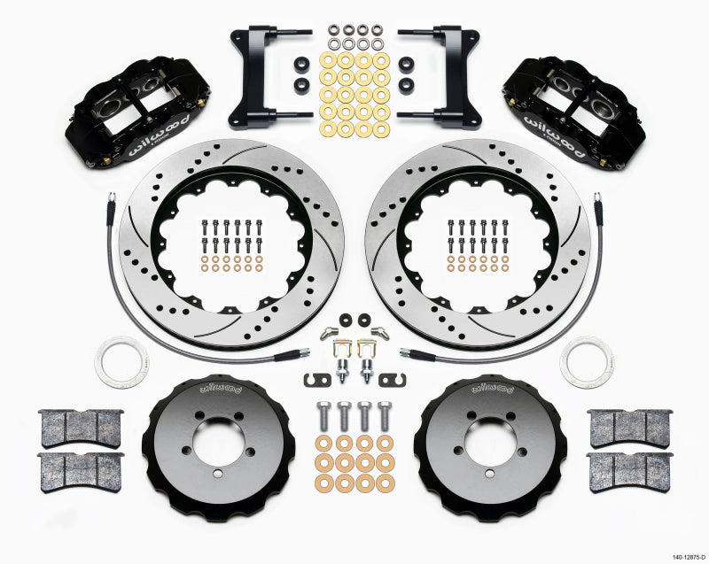 Wilwood Narrow Superlite 6R Front Hat Kit 14.00in Drilled 1999-2012 Subaru WRX w/Lines Big Brake Kits Wilwood