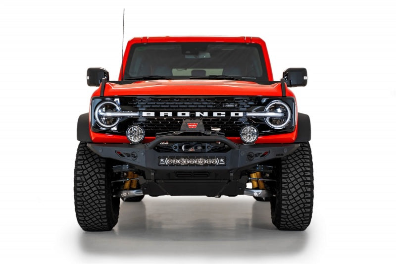 Addictive Desert Designs 2021+ Ford Bronco Rock Fighter Front Bumper - Hammer Black Bumpers - Steel Addictive Desert Designs