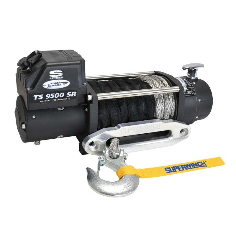 Superwinch 9500 LBS 12V DC 3/8in x 80ft Synthetic Rope Tiger Shark 9500 Winch Winches Superwinch