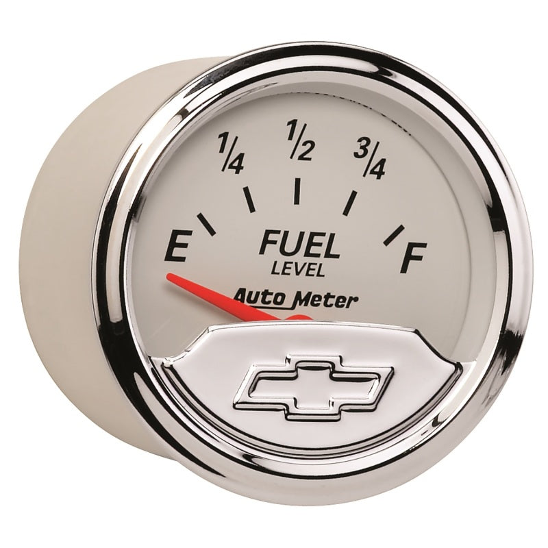 AutoMeter Gauge Fuel Level 2-1/16in. 240 Ohm(e) to 33 Ohm(f) Elec Chevrolet Heritage Bowtie Gauges AutoMeter