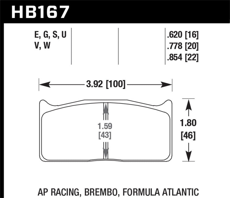 Hawk AP Racing DTC-60 Race Brake Pads Brake Pads - Racing Hawk Performance