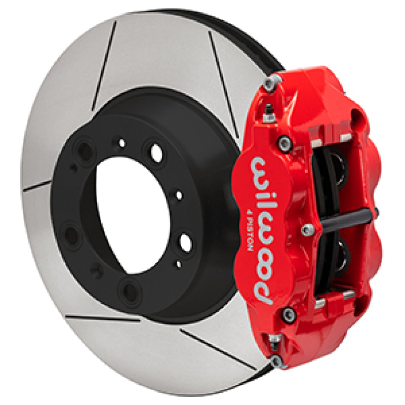 Wilwood 99-12 Porsche 911(996/997) Superlite 4R Rear Brake Kit Slotted 14.00in Rotor W/Lines - Red Big Brake Kits Wilwood