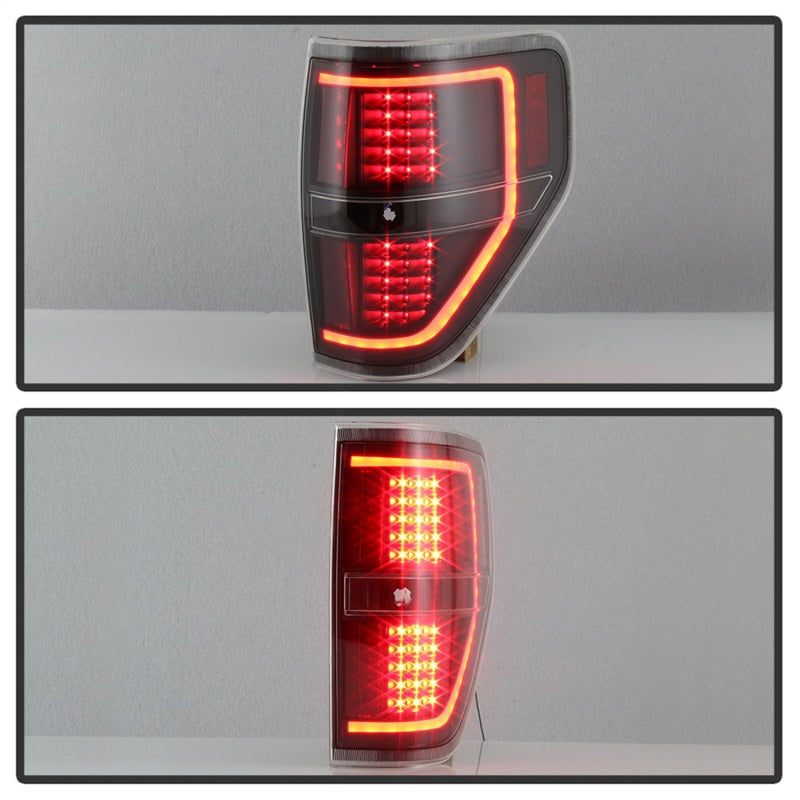 xTune 09-14 Ford F-150 Light Bar LED Tail Lights - Black (ALT-JH-FF15009-LBLED-BK) Tail Lights SPYDER