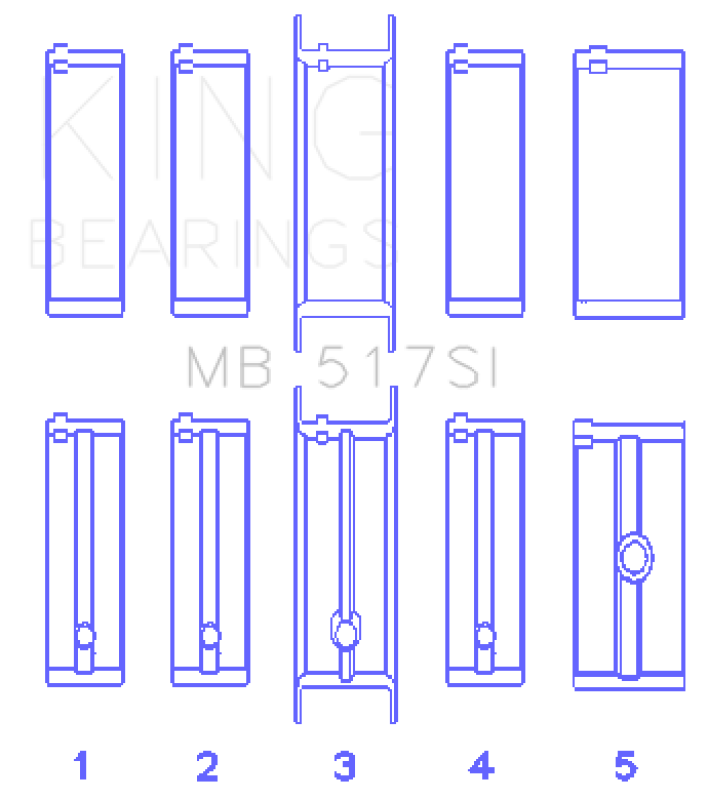 King Engine Bearings Chrysler 360 / 360CI 5.9L V8 (Size .010) Main Bearing Set Bearings King Engine Bearings