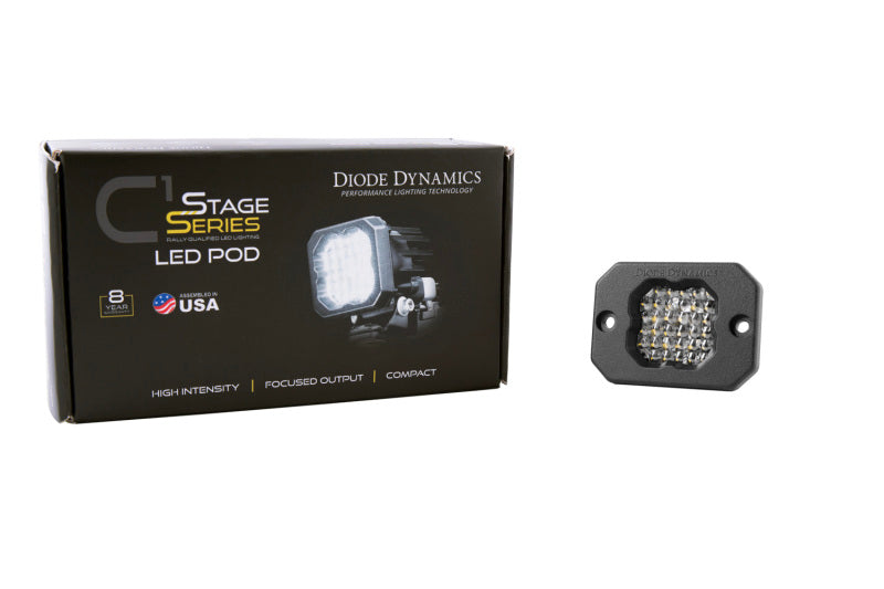 Diode Dynamics Stage Series C1 LED Pod Pro - White Flood Flush RBL Each Light Accessories and Wiring Diode Dynamics