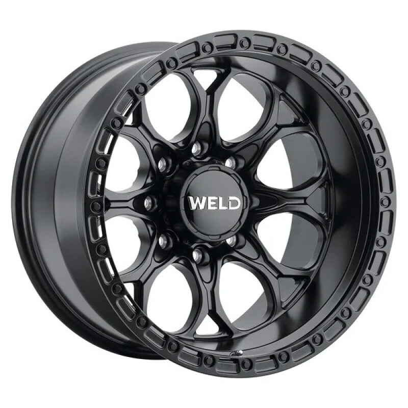 Weld Ledge 8 20x10 / 8x180 / ET-18 / 4.75 BS / 124.3 Bore - Satin Black/Satin Black Ring Wheel Wheels - Cast Weld