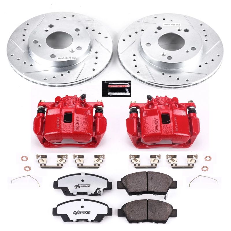 Power Stop 11-15 Honda CR-Z Front Z26 Street Warrior Brake Kit w/Calipers Brake Kits - Performance D&S PowerStop