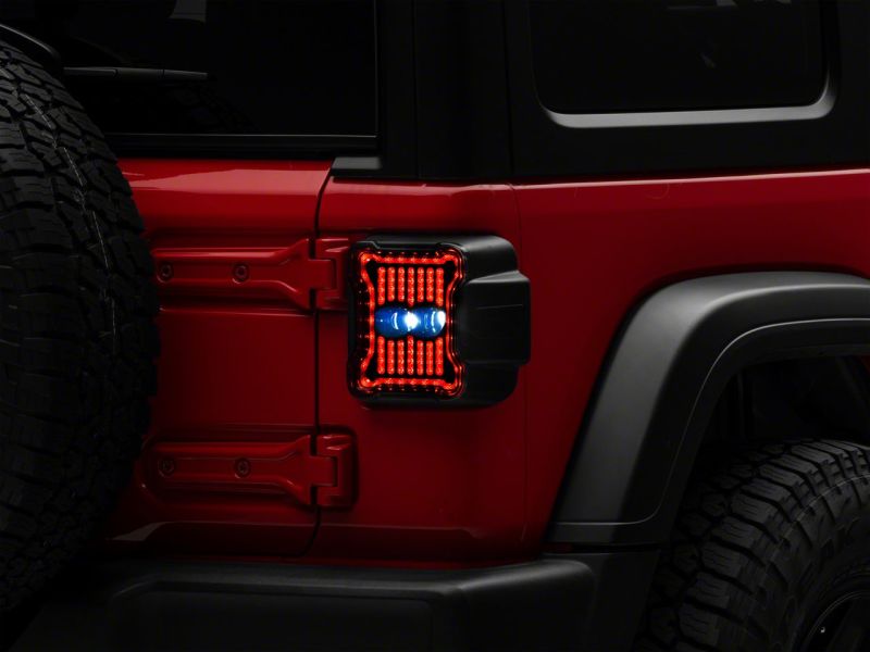 Raxiom 18-23 Jeep Wrangler JL Axial Series Linear LED Tail Lights- Blk Housing (Smoked Lens) Tail Lights Raxiom