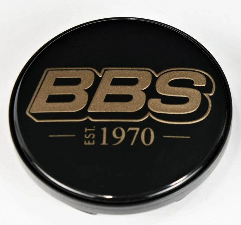 BBS Center Cap 56mm Black/Gold Est. 1970 Anniversary w/BBS Logo (5-Tab) Wheel Center Caps BBS
