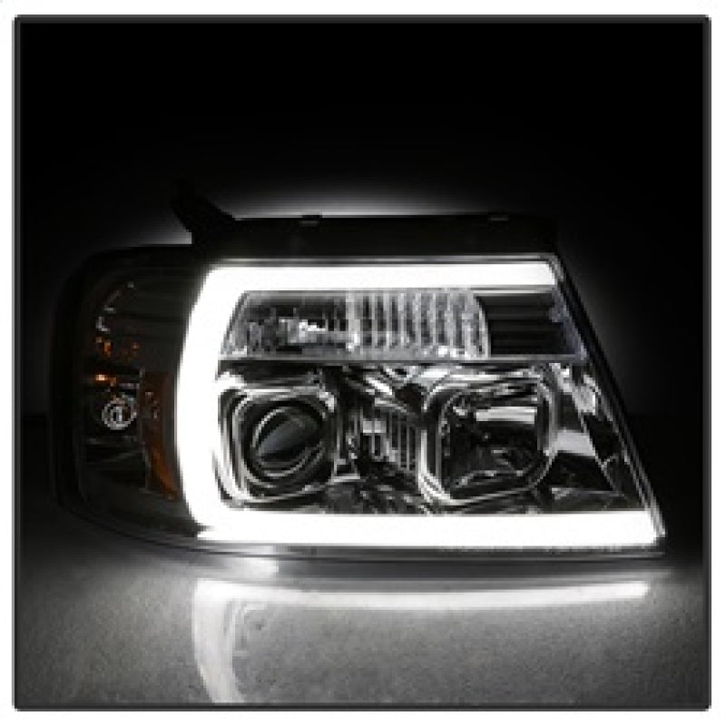 Spyder 04-08 Ford F-150 Light Bar Projector Headlights - Chrome (PRO-YD-FF15004V2-LB-C) Headlights SPYDER