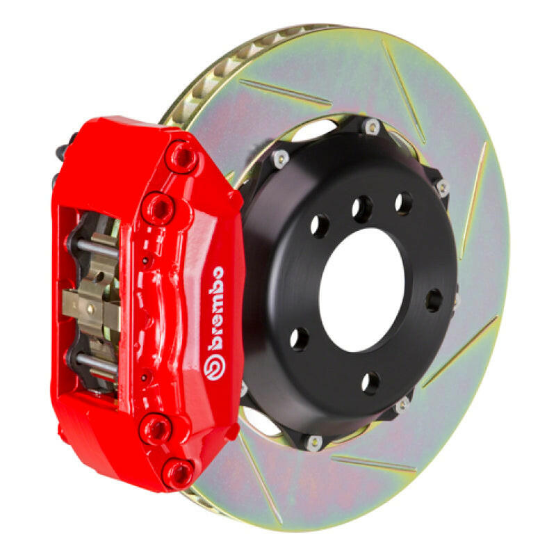 Brembo 05-10 Jetta Front GT BBK 4 Piston Cast 2pc 328x28 2pc Rotor Slotted Type1-Red Brake Kits - Performance Slot Brembo