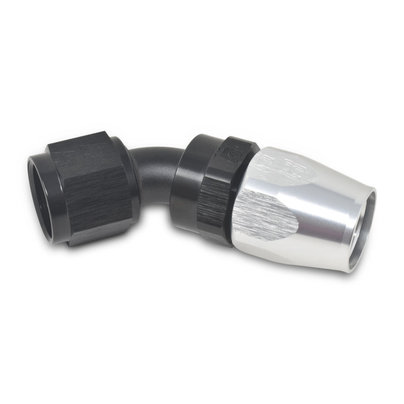 Russell Performance -4 AN Black/Silver 45 Degree Full Flow Hose End Fittings Russell