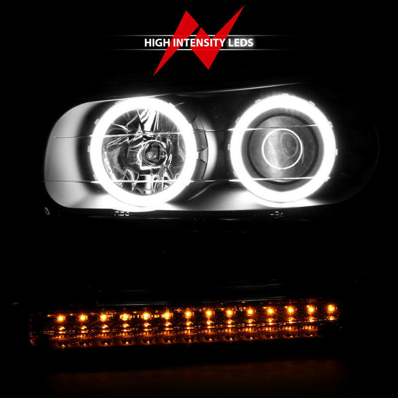 ANZO 2002-2009 Chevrolet Trailblazer Projector Headlights w/ Halo Black Headlights ANZO